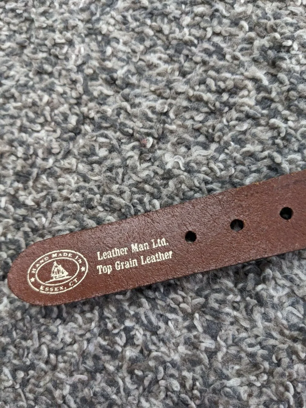 Gulph Mills Golf Club Belt Leather Man Ltd Nylon Hand Made Sz 38 USA Made